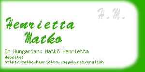 henrietta matko business card