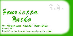 henrietta matko business card